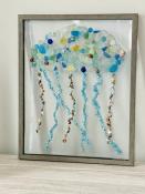 Sea Glass Wall Hanging Beach Jelly Fish