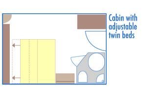 Main deck 2 adjustable twin beds Plan