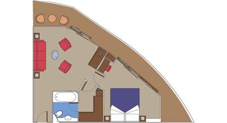 Yacht Club Royal Suite ( Module 36 Sqm - Balcony 16 Sqm - Decks 16) Plan
