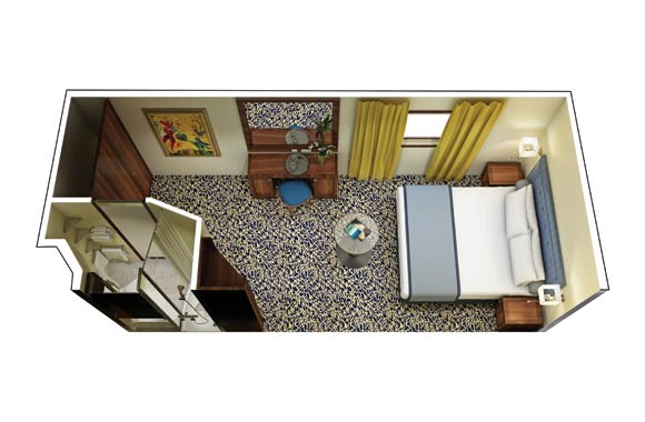 E - Oceanview Stateroom (Obstructed) Plan