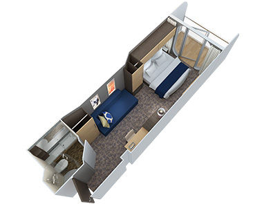 D1 - Superior Oceanview Stateroom with Balcony Plan