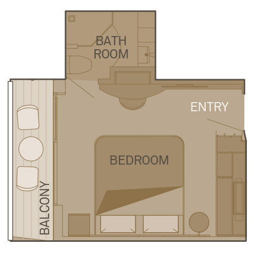 Cat B - Balcony Suite Plan