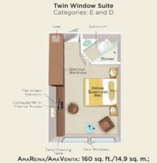 Cat E - Twin Window Suite Plan