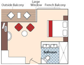 AA+ - French Balcony & Outside Balcony Stateroom Plan