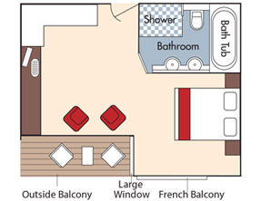 Suite - French Balcony & Outside Balcony Plan