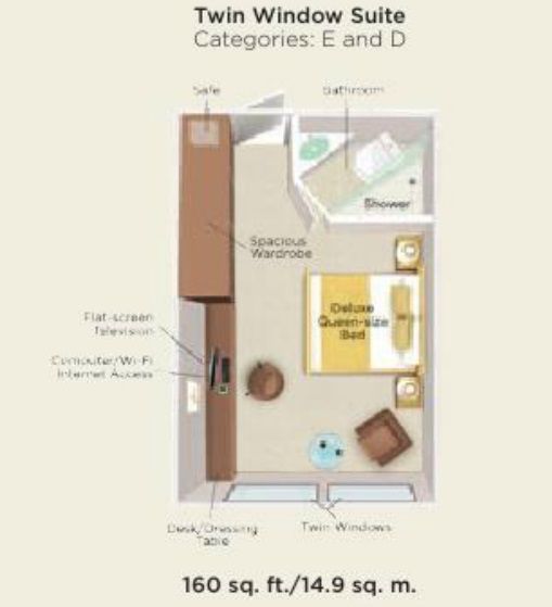 Cat E - Twin Window Suite Plan