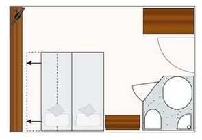 Upper deck 2 adjustable twin beds Plan
