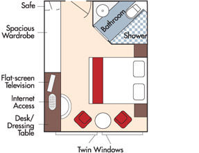 Cat E - Twin Window Suite Plan