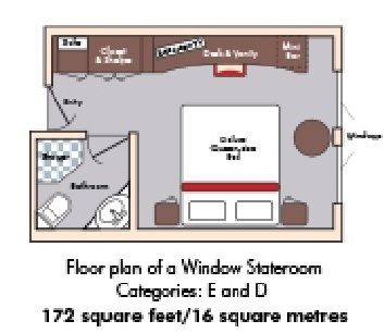 Cat D - Window Stateroom Plan