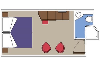 Yacht Club Interior Suite ( Module 15 Sqm - Decks 14-16    ) Plan