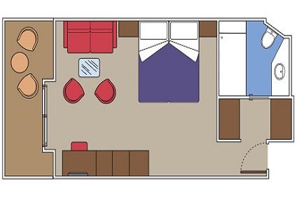 Yacht Club Deluxe Suite ( Module 26 Sqm - Balcony 5 Sqm - Decks 14-18    ) Plan