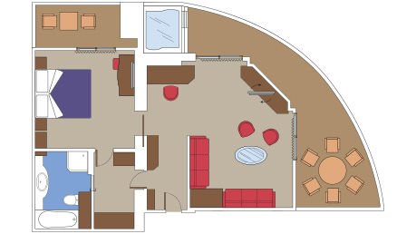 Yacht Club Royal Suite ( Module 56 Sqm - Balcony 22 Sqm - Decks 15  Whirlpool) Plan