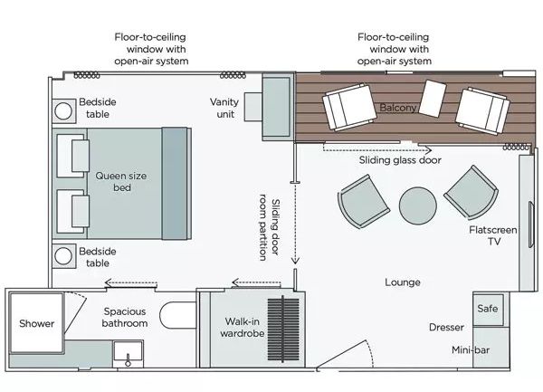 SA - Owners Óne Bedroom Suite Plan