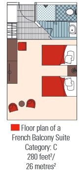 Cat C - French Balcony Suite Plan