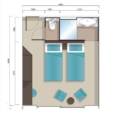 Main deck 2 beds Plan