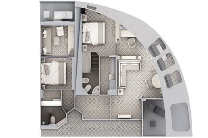 R2 - Royal 2 Bedroom Suite Plan