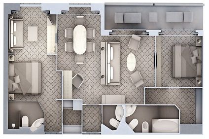 O2 - Owner's 2 Bedroom Suite Plan