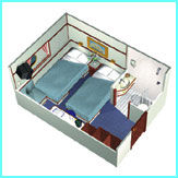 Category 2 - Oceanview Stateroom Plan