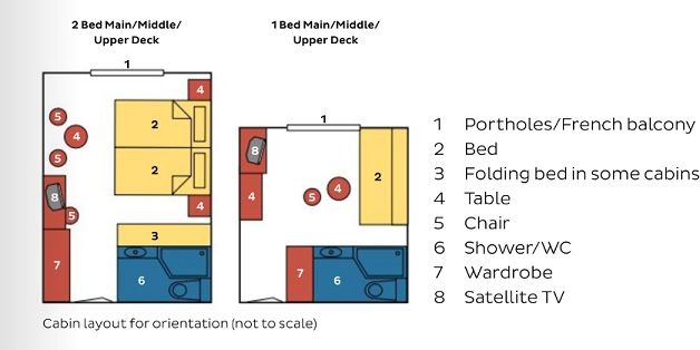 OD - 2 Bed Upper Deck with French Balcony Plan