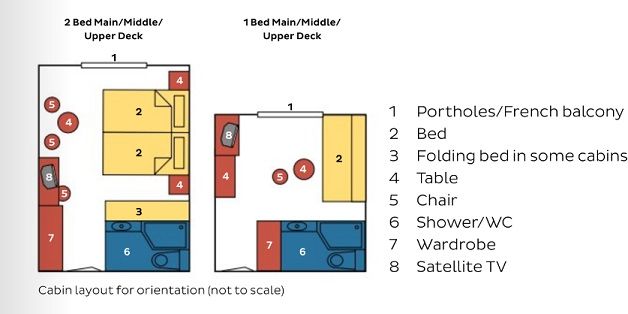 ME - 1 Bed Middle Deck with French Balcony Plan