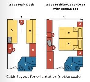 OL - 2 Bed Upper Deck De Luxe with French Balcony Plan