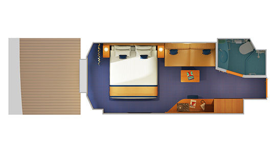 4J - Interior Stateroom with Picture Window (Obstructed Views) Plan