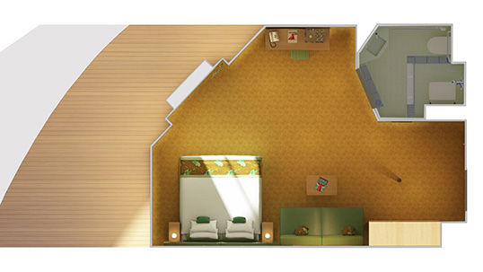 6S - Cloud 9 Spa Oceanview Stateroom (Obstructed Views) Plan