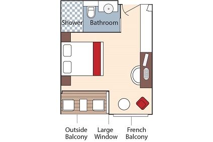 BA - French Balcony & Outside Balcony Stateroom Plan