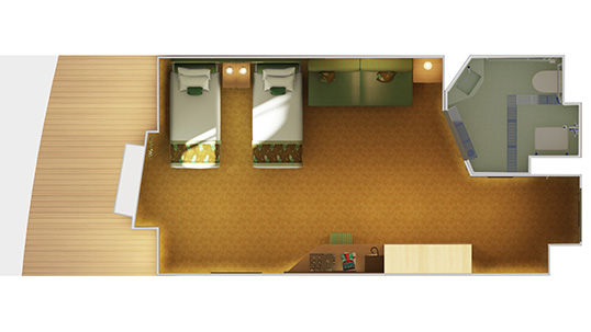 6S - Cloud 9 Spa Ocean View Stateroom (Obstructed View) Plan