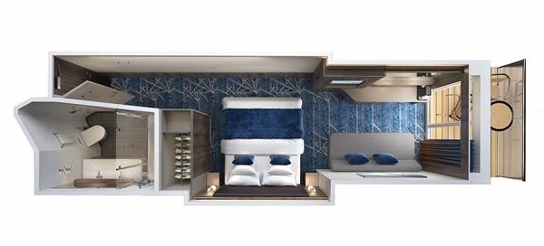 MA - Mid-Ship Mini Suite with Balcony Plan