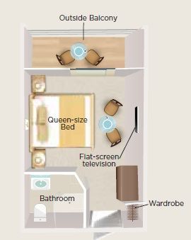 B - Outside Balcony Stateroom Plan