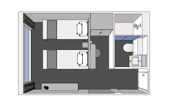Middle Deck 2 Adjustable Twin Beds Plan