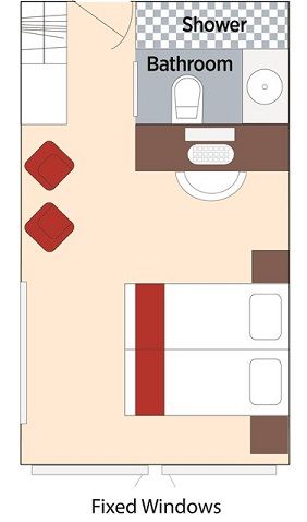 Cat D - Fixed Window Stateroom Plan