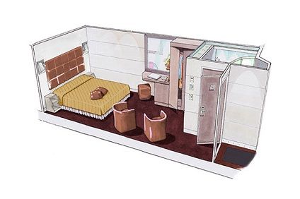 Yacht Club Interior Suite ( Module 17 Sqm - Decks 14-16    ) Plan