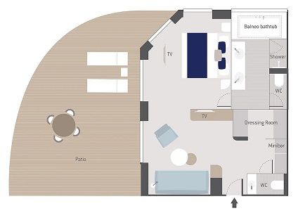 Grand Deluxe Suite Deck 6 Plan