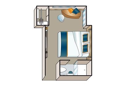 C-1 Stateroom with Panoramic Window Plan