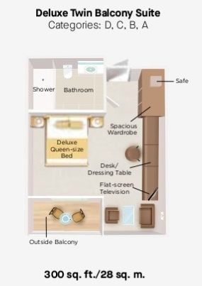 Cat A - Deluxe Twin Balcony Suite Plan