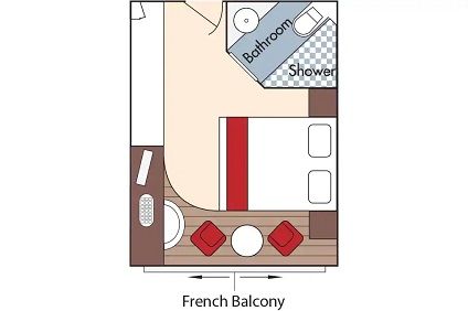 CA - French Balcony Stateroom Plan
