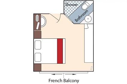 CB - French Balcony Stateroom Plan