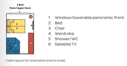 OD - 2 Bed Upper Deck with French Balcony Plan