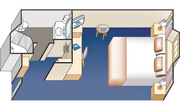 Cat OV - Oceanview Stateroom (Obstructed) Plan