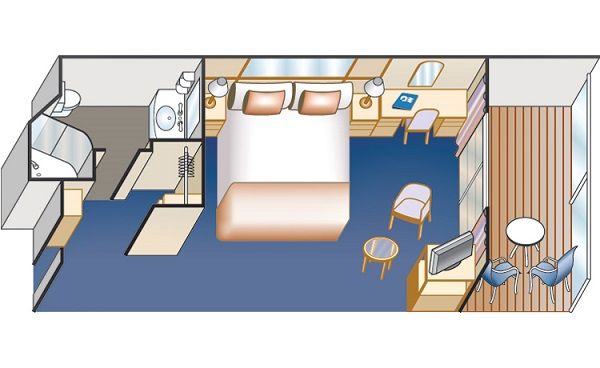 Cat B4 - Premium Balcony Stateroom Plan