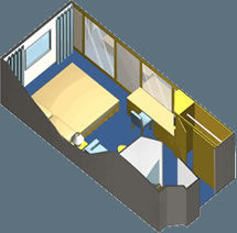 08 - Club Oceanview Stateroom (Obstructed) Plan