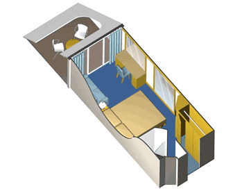 VX - Club Deluxe Veranda Stateroom Plan