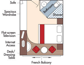 C - French Balcony Stateroom Plan