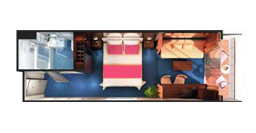 MA - Mid Ship Mini Suite with Balcony Plan