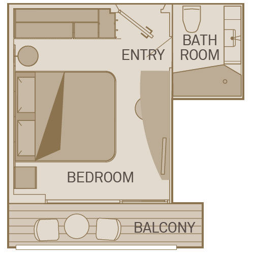 Cat B - Balcony Suite Plan
