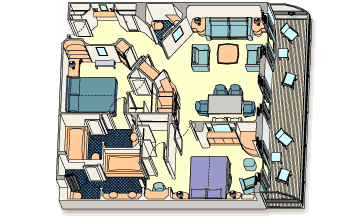 Cat 2 - Two Bedroom Suite with Verandah Plan