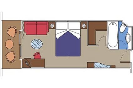 Yacht Club Deluxe Suite ( Module 23-29 Sqm - Balcony 4-6 Sqm - Decks 15-16   ) Plan