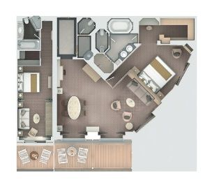 R2 - Royal 2 Bedroom Suite Plan